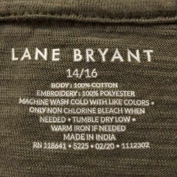 Lane Bryant Olive tee 14/16 - Picture 4 of 6